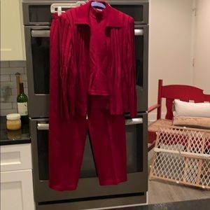 At Johns Knit 3-Piece Set Red Size 10